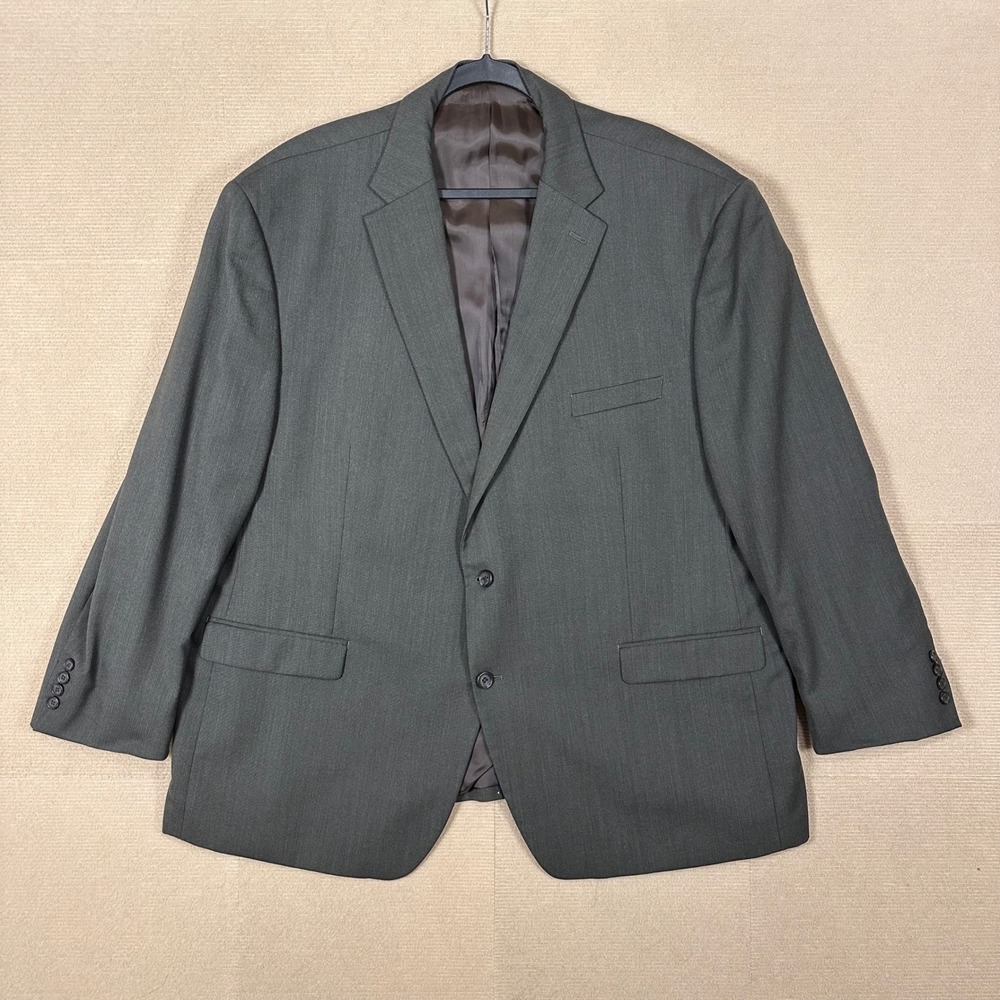 Lauren Ralph Lauren Blazer Mens 54R Dark Grey Wool Herringbone Sport Coat